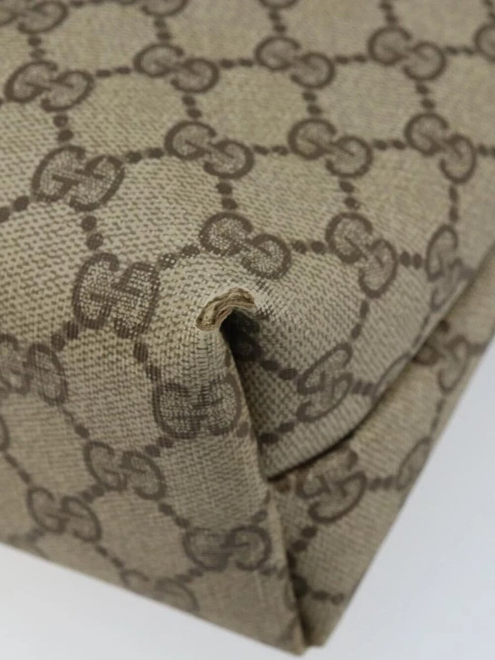 GUCCI GG Supreme Web Sherry Line Tote Bag PVC Beige Gold 39 02 003 Auth BA10068 - Picture 12 of 15